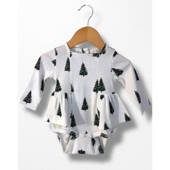NWT Organic Pine Trees Long Sleeved Ballerina Bubble, 3-6 Months - Picture 5 of 6
